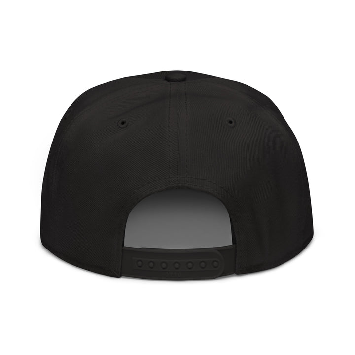 Flat Brim Snapback Hat Swiss Black Logo