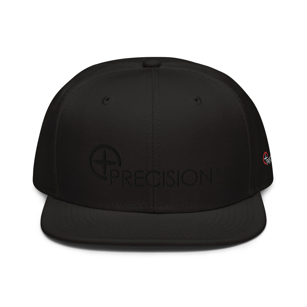 Flat Brim Snapback Hat Swiss Black Logo