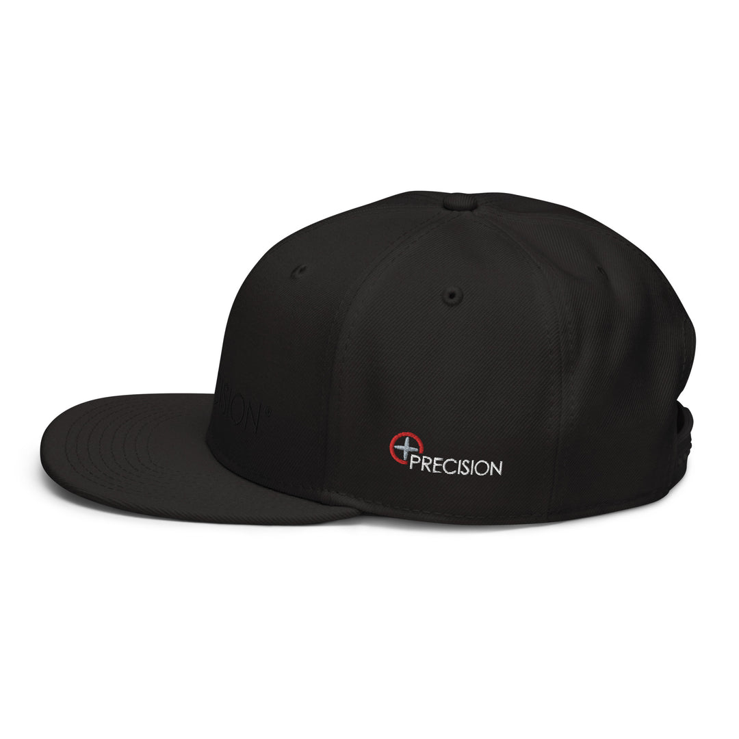 Flat Brim Snapback Hat Swiss Black Logo